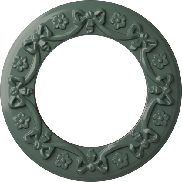 Ekena Millwork Ribbon with Bow Ceiling Medallion (Canopies up to 7 1/2"), 12 1/4"OD x 7 1/2"ID x 7/8"P, Cloud Burst CM12RICBF - main